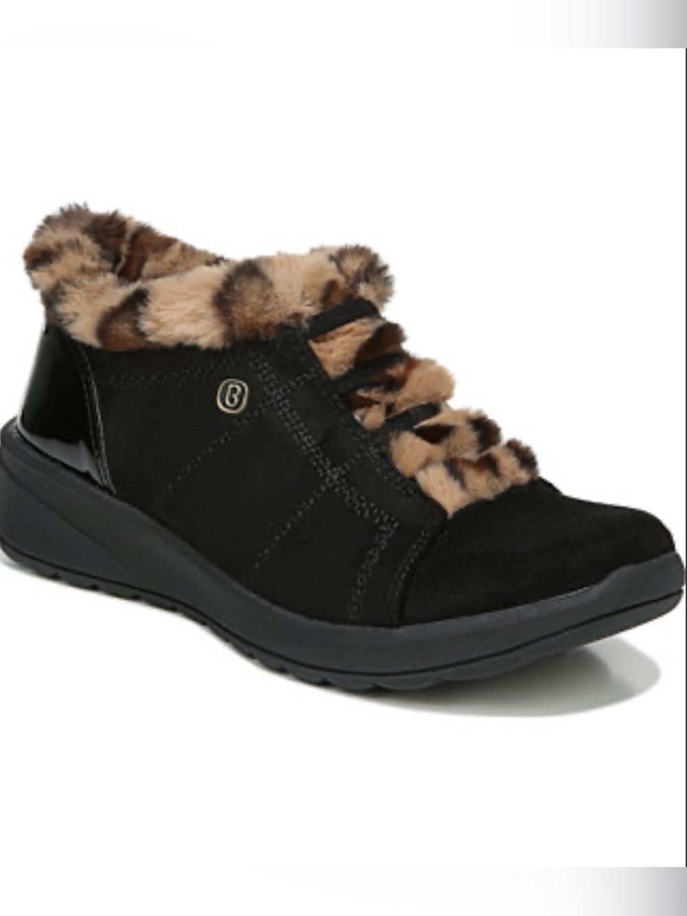 BZees Golden Faux Fur Trim Washable Slip-on Booties size 8